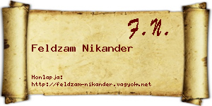 Feldzam Nikander névjegykártya